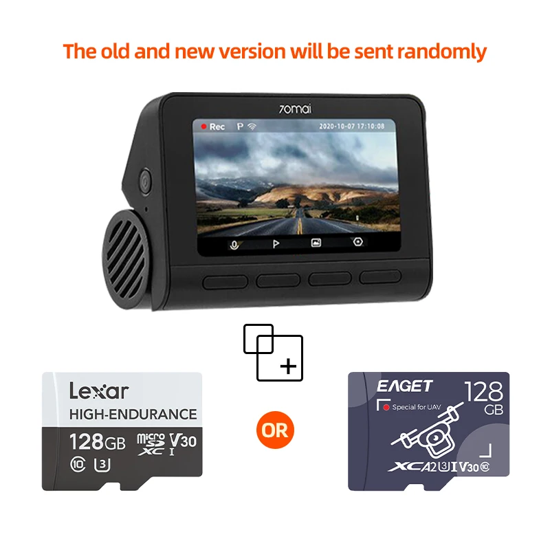 Tarjeta Micro SD de alta resistencia, 32GB, 64GB, 128GB, USH-3 para cámara de salpicadero 70mai 4K A810 A800SE A800S A510 A500S M310 S500, tarjeta EAGET