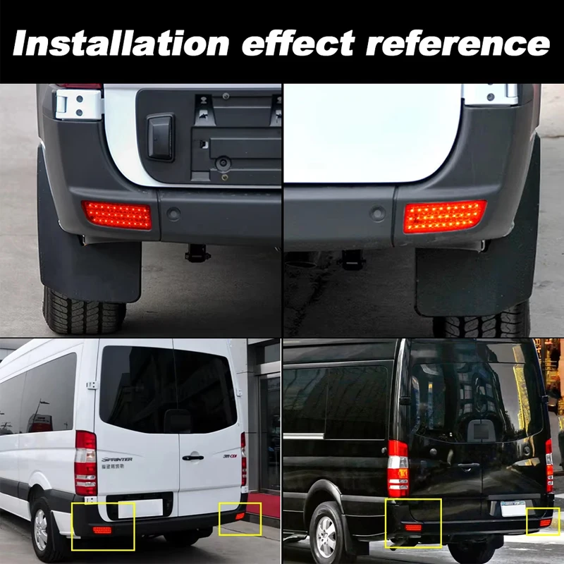 2 uds LED lámpara de freno trasero Reflector de parachoques trasero luz para Mercedes Benz Dodge Sprinter W906 2006-2016 accesorios de coche