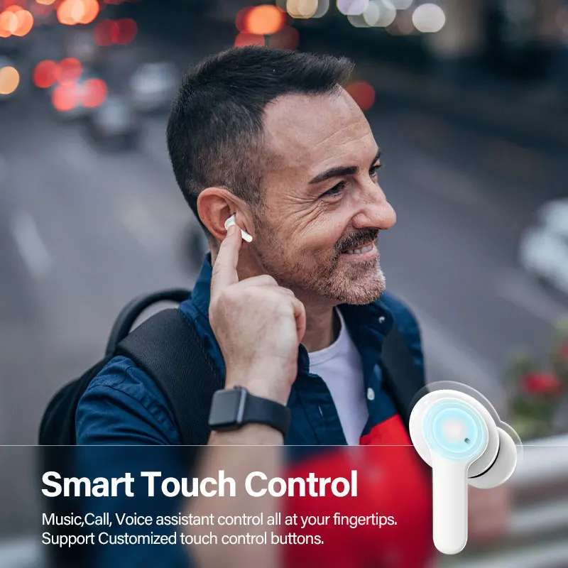 QCY T13 auriculares inalámbricos verdaderos Bluetooth 5,1 TWS auriculares 4 micrófonos ENC HD llamada auriculares Control táctil auriculares de alta fidelidad 40H en espera