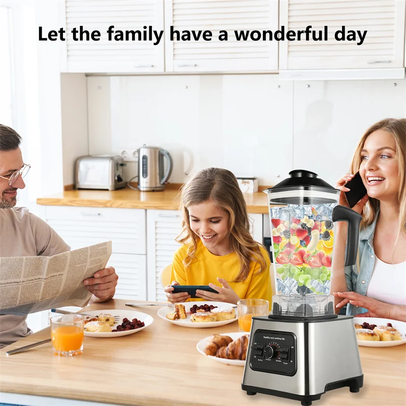 Licuadora potente de 6000W, exprimidor, batidora de mesa, contenedor de 2,5l, procesador de alimentos, mezclador para frutas y nueces de hielo