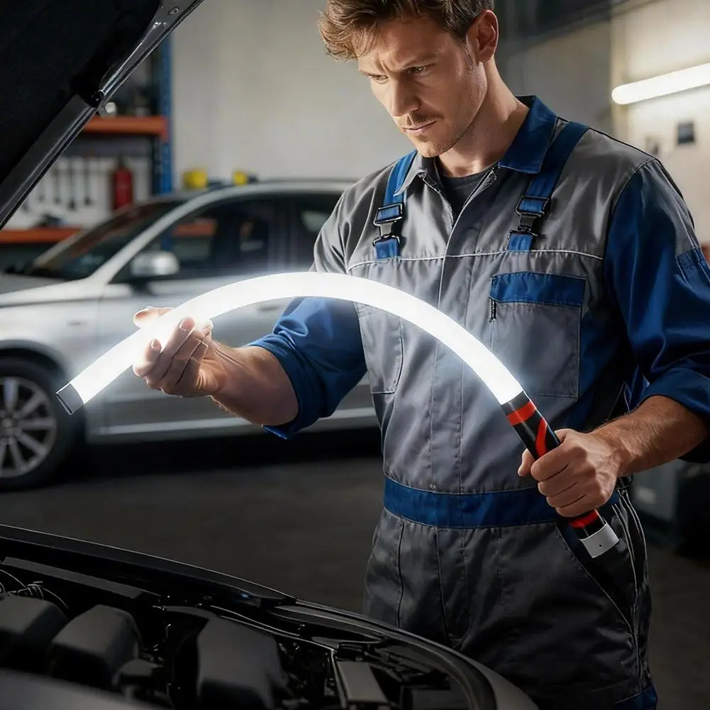 Nueva Linterna LED Flexible y Recargable de Alto Lumen para Mecánicos y Reparación de Automóviles