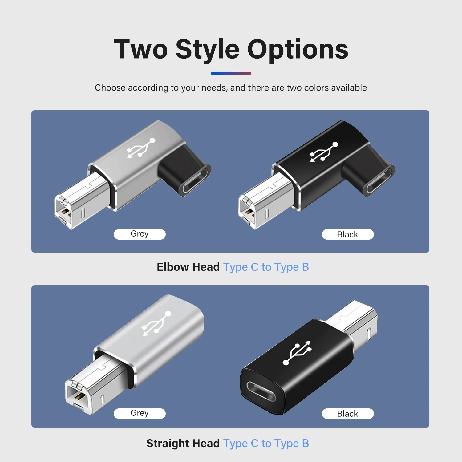 NNBILI adaptador USB tipo C hembra a USB B macho para escáner, convertidor de impresora, adaptador de transferencia de datos para teclado de controlador MIDI