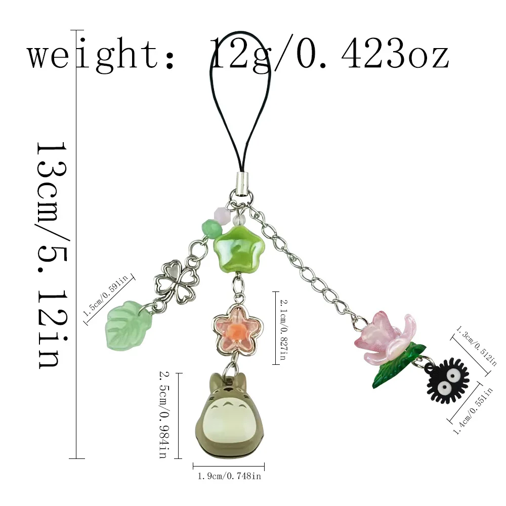 Llavero de Teléfono Kawaii con Animal Azul Totoro, Colgante de Gato de Anime del Bosque, Accesorios de Cosplay, Regalo de Navidad Hecho a Mano