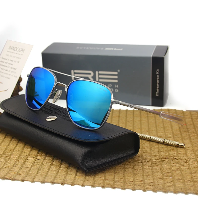 Gafas de sol RE para hombre y mujer, lentes de sol de piloto de aviación militar del ejército americano, marca de lujo, marco de titanio de Metal Vintage