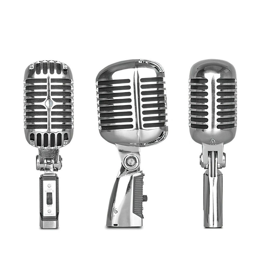 Micrófono de Estilo Vintage para SHURE, micrófono Vocal dinámico Retro clásico, soporte Universal para actuaciones en vivo, Karaoke