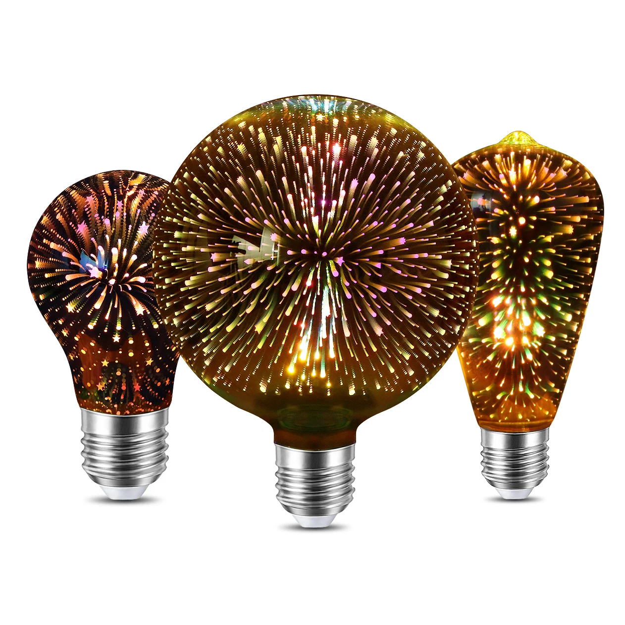 Bombillas LED Incandescentes Vintage con Efecto 3D, Lámpara Edison Retro E27 AC110V-220V, Bombilla Decorativa para Fiestas G80 G125