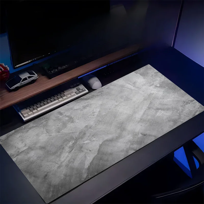 Alfombrilla de ratón gris para juegos, accesorios de mármol con textura Popular, XXL, teclado grande, alfombrilla de escritorio para oficina, 900x400 Strata