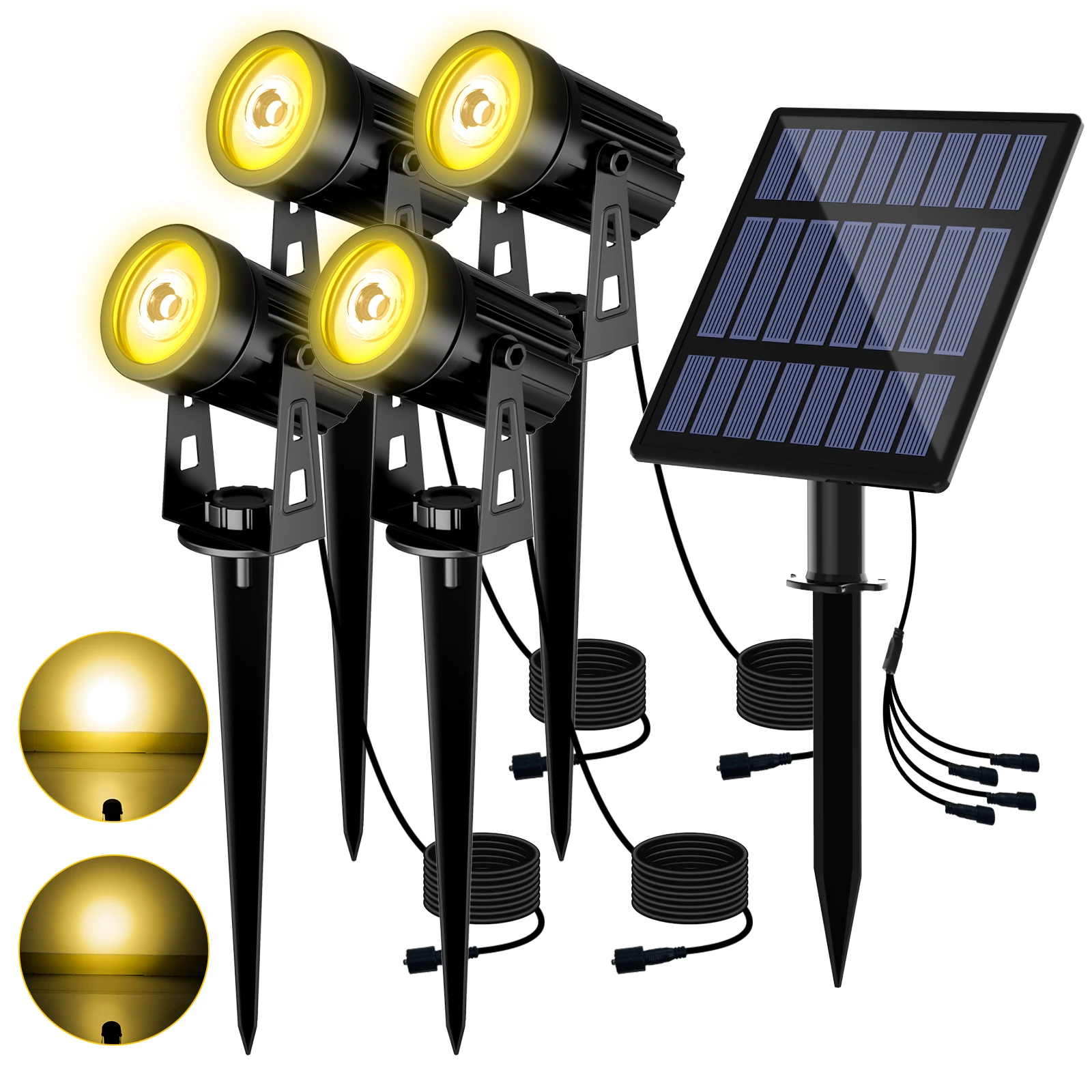 Luz LED Solar de 3000K/RGB, foco Solar para exteriores, luz Solar para jardín, luz de pared impermeable IP65 para exteriores