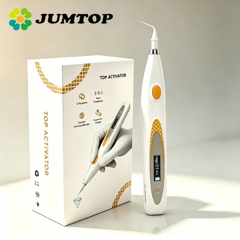 Activador Ultrasónico Dental de Alta Frecuencia JUMTOP, 60 Puntas Flexibles Gratuitas, 3 Programas para Activación de Conductos Radiculares