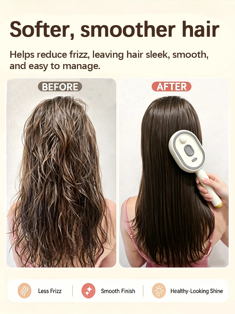 Cepillo para cabello encrespado, peine pulverizador de masaje multifuncional, cepillo para masaje del cuero cabelludo, alisador de cabello encrespado, regalos para mujeres