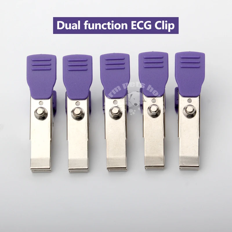 Clip de cocodrilo reutilizable para animales, adaptador multifuncional para animales, mascotas, perros, gatos, equipo veterinario, ECG, EKG, 5 unidades