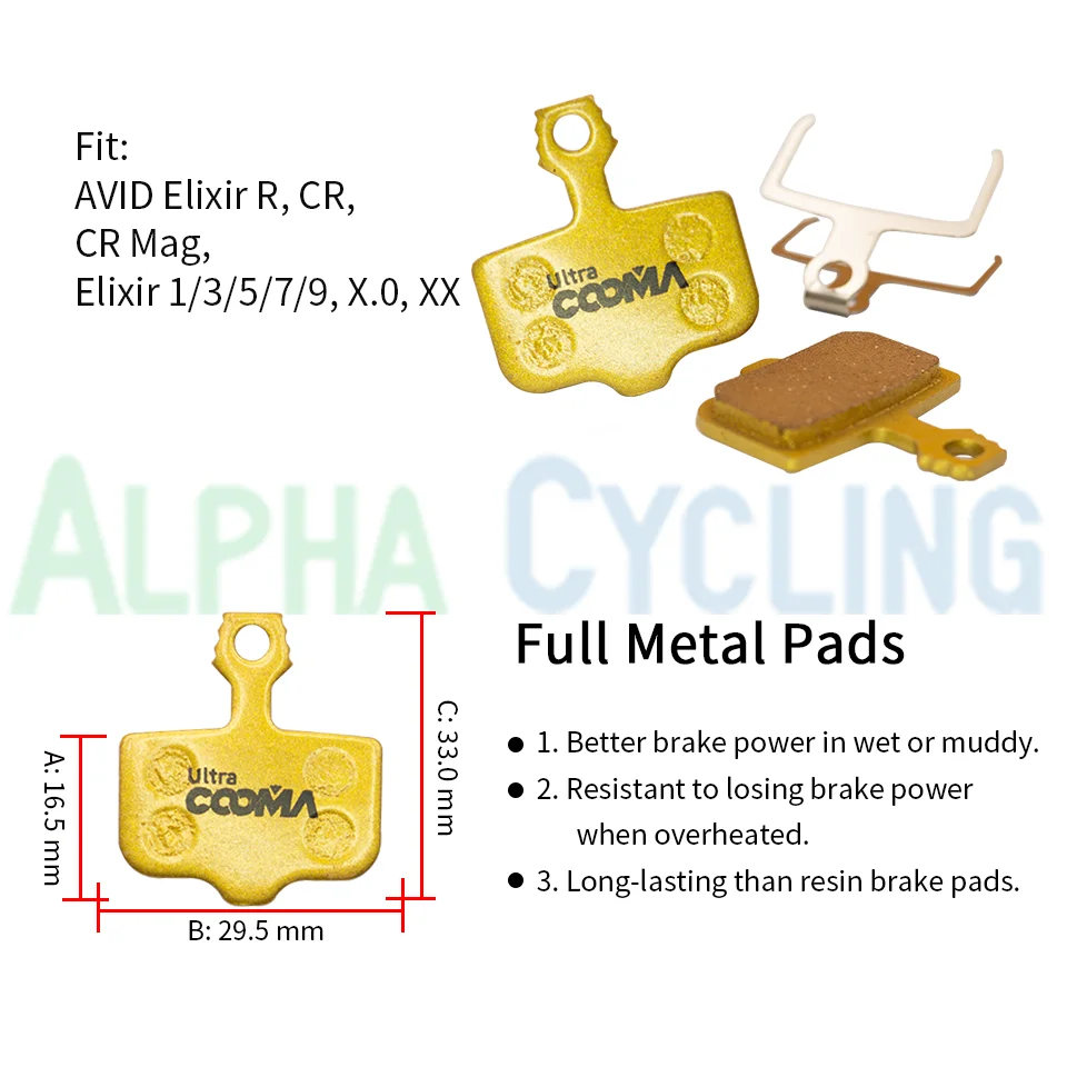 10 Pares/20 Piezas, Pastillas de Freno de Disco para Bicicleta, Completamente Metálicas, para SHIMANO, SRAM, AVID, HAYES, Magura, Formula, Hope y Scooter