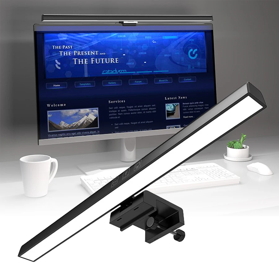 Barra de luz LED para Monitor, de 33cm lámpara de escritorio y 50cm, luces de Monitor de configuración para PC, pantalla de ordenador, lámpara de mesa de lectura, atenuación continua