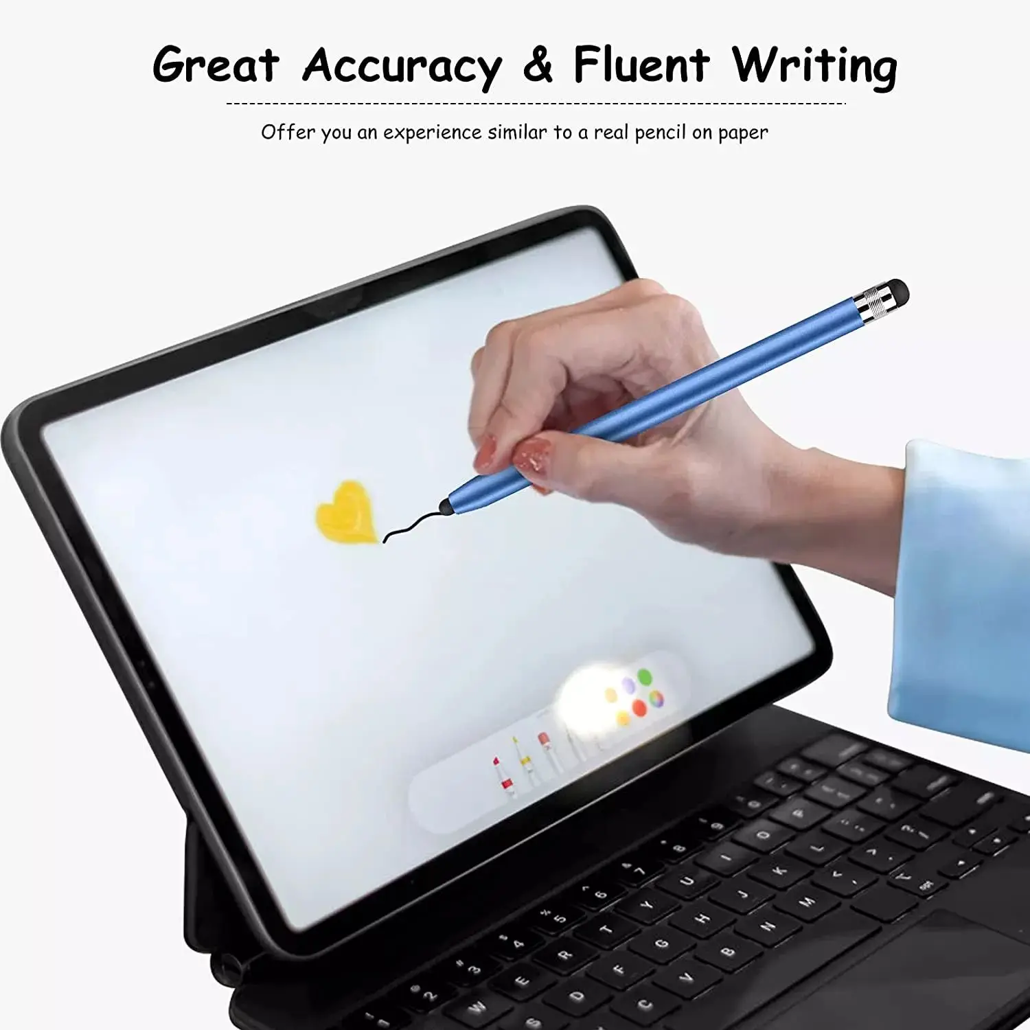 Bolígrafo para tableta, lápiz Universal, lápiz capacitivo, doble cabezal de silicona para iPad, Android, Samsung, Huawei, Lenovo, teléfono inteligente