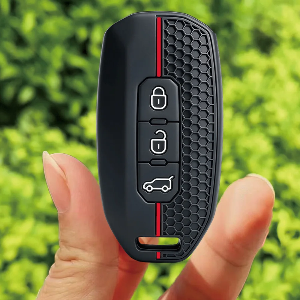 Funda de silicona para llave inteligente de coche, 3 botones, para Ford Territory EV, funda protectora, llavero, accesorios para automóvil