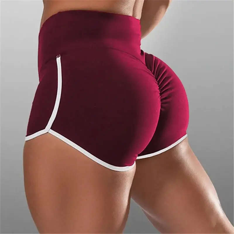 Pantalones cortos deportivos para mujer, pantalones cortos de gimnasio de cintura alta, pantalones cortos de ciclismo para mujer, pantalones cortos de Yoga para correr, mallas de entrenamiento con realce para mujer