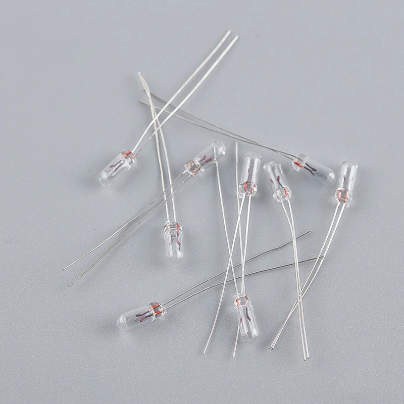 Minibombilla incandescente Edison, filamento de arroz, 10 piezas, 3/4/5mm, 1,5/3/6/9/12/24V