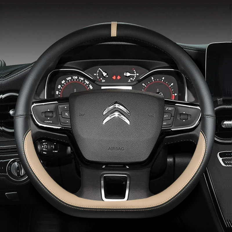 Protector de volante tipo D para Citroen C3 II III 2009 - 2019 2020 C3 AIRCROSS 2017 2018 2019 2020 2021 Berlingo 3 C4 Picasso 2