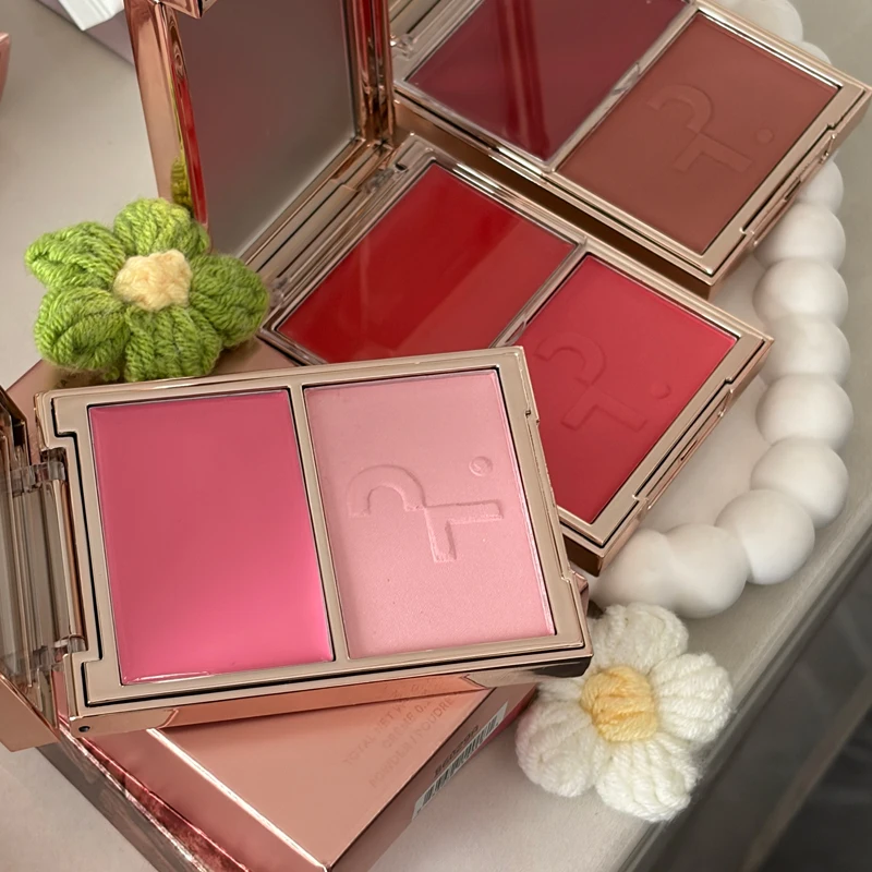 Hot Patrick Major Headlines Double Take Creme & Powder Blush Duo, Maquillaje Facial Duradero, Polvo de Cobertura Facial Natural, Colorete TA