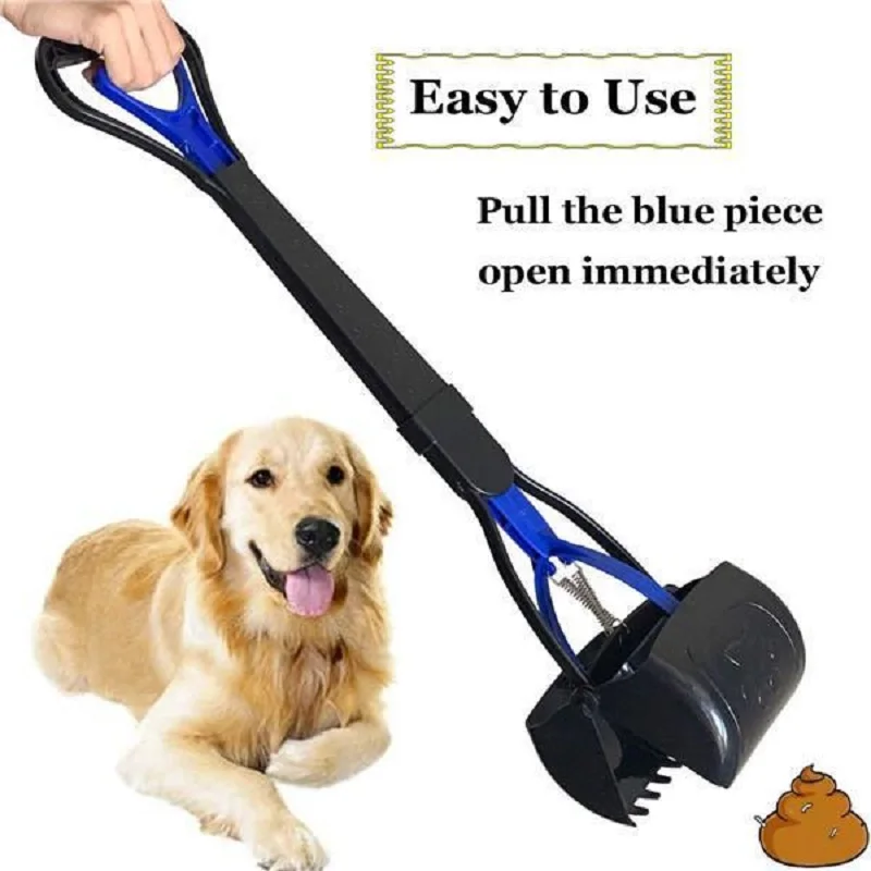 Recogedor de caca para perro, abrazadera de mandíbula, mango largo resistente, recogedor de caca para perro, cachorro, gato, recogedor de residuos, herramientas de pala de limpieza para mascotas