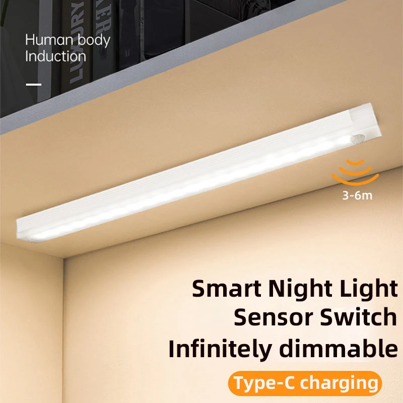 Luces LED nocturnas inalámbricas, luces con Sensor de movimiento, armario, cocina, luces nocturnas, Detector de dormitorio, armario de luz, escalera, retroiluminado