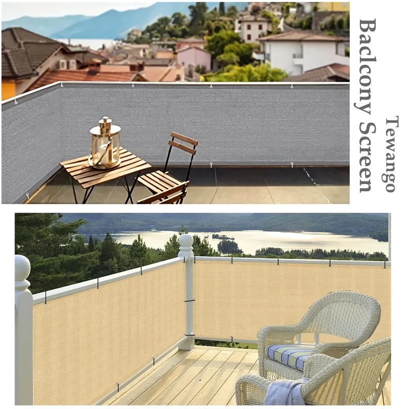 Pantalla de privacidad para balcón, red de sombra para exteriores, Gazebo, tela de sombra para Patio, refugio, jardín, valla de privacidad, 4 colores