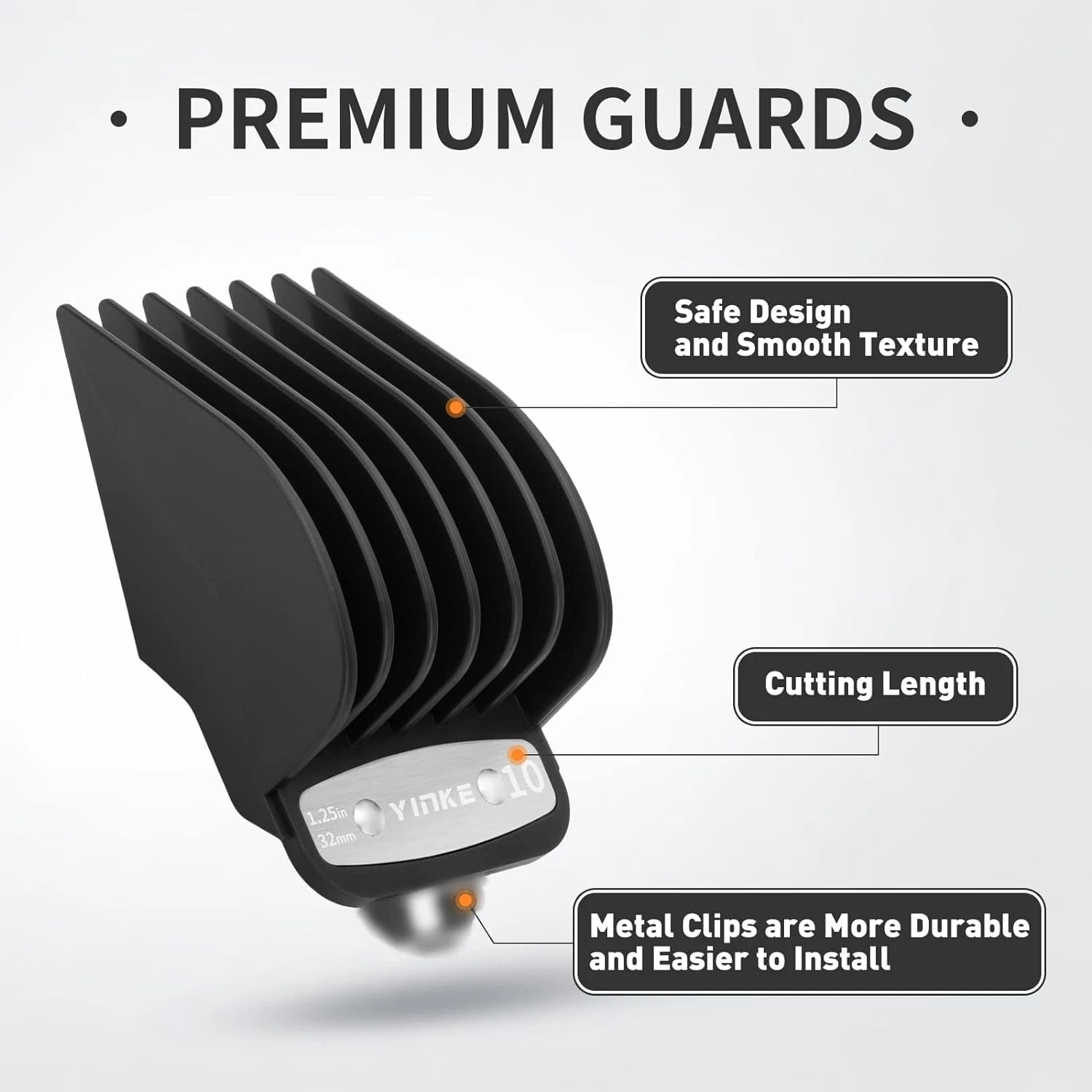 Protectores de cortapelos YINKE para cortapelos Wahl con Clip de Metal, accesorios de peine guía de límite de longitudes de corte de 6 tamaños Premium