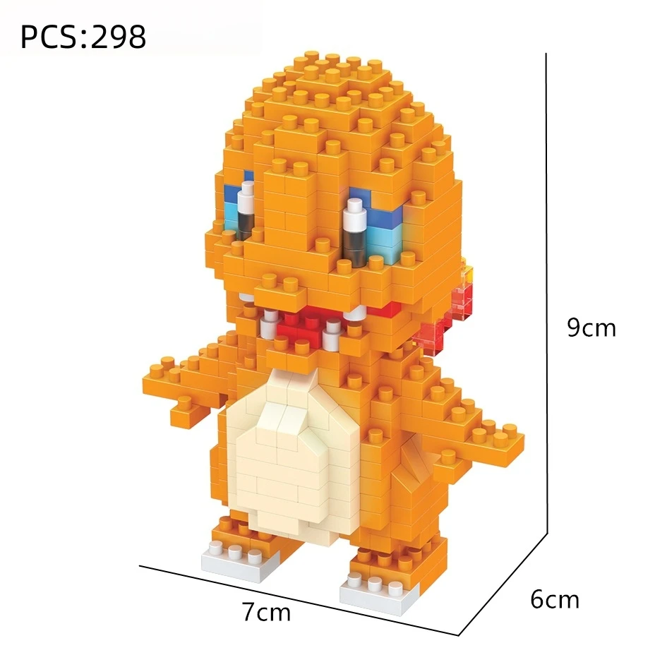 Set de Bloques de Construcción de Pokémon - Ladrillos de Pikachu, Gengar y Charizard, Modelo Micro Anime para Armar, Juguete de Regalo para Niños y Fans