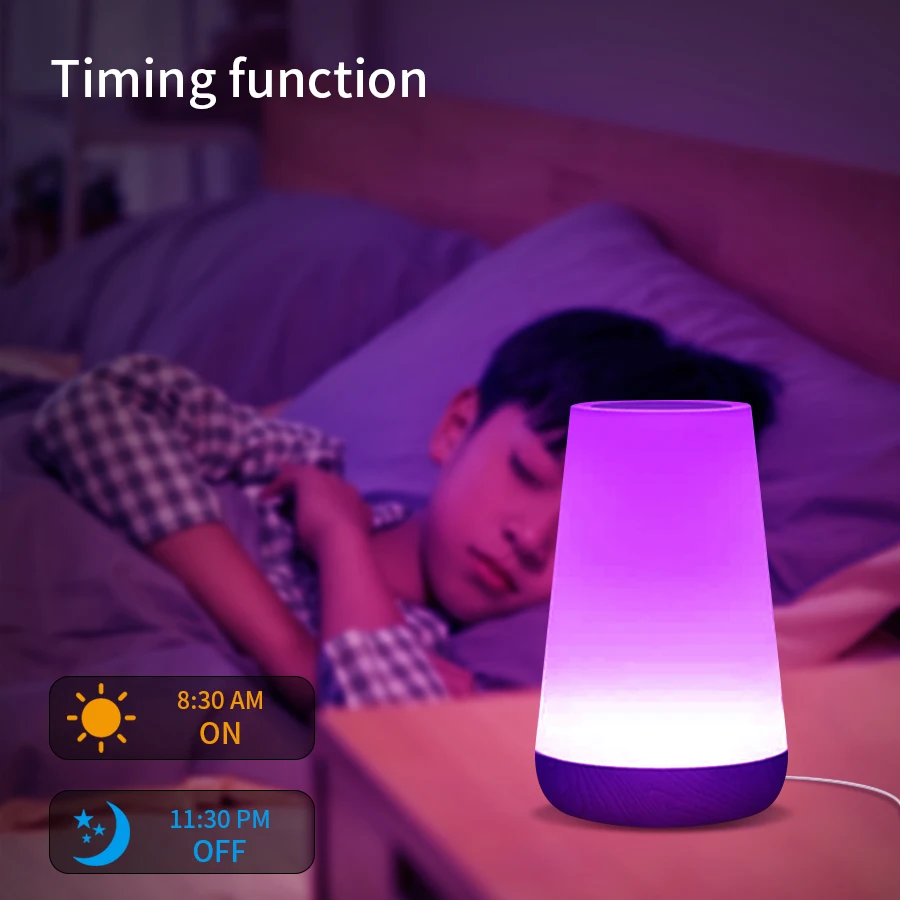 Tuya-lámpara de mesa inteligente con WiFi, lámpara de escritorio con Control por voz, RGB, táctil, luz nocturna para dormitorio, funciona con Alexa y Google Home
