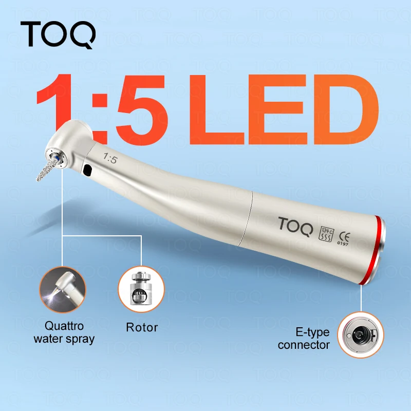 Ti Max Z95l contraángulo Dental 1:5 pieza de mano de velocidad creciente contraángulo Led fibra óptica Quattro Spray anillos rojos