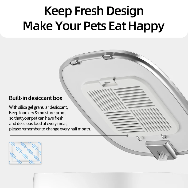 ROJECO-comedero automático para gatos, dispensador inteligente de comida para gatos, con Control remoto, WiFi, doble alimentador para gatos y perros, accesorios