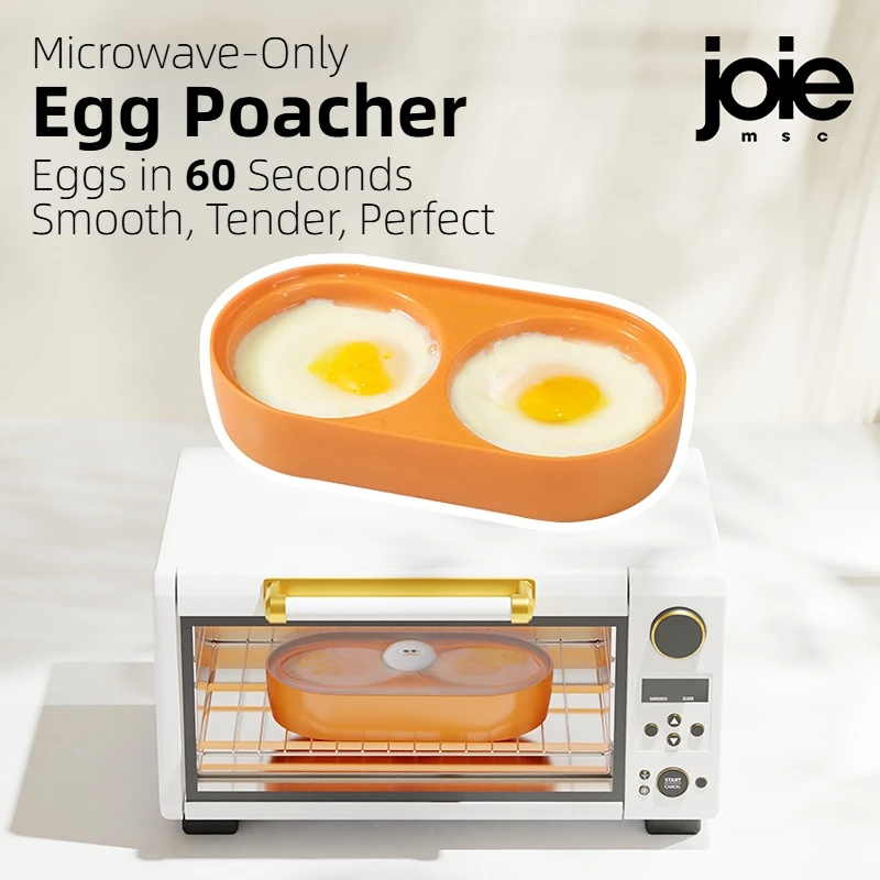 Cocedor de Huevos Doble para Microondas Joie, Caja para Huevos Fritos, Caja para Huevos al Vapor para Desayuno, Utensilios de Cocina para Huevos