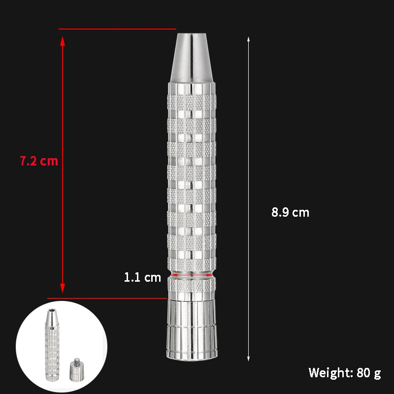 Accesorios para afeitadora manual para hombre, mango de afeitar de seguridad de doble filo de acero inoxidable 316 L (sin cabezal)