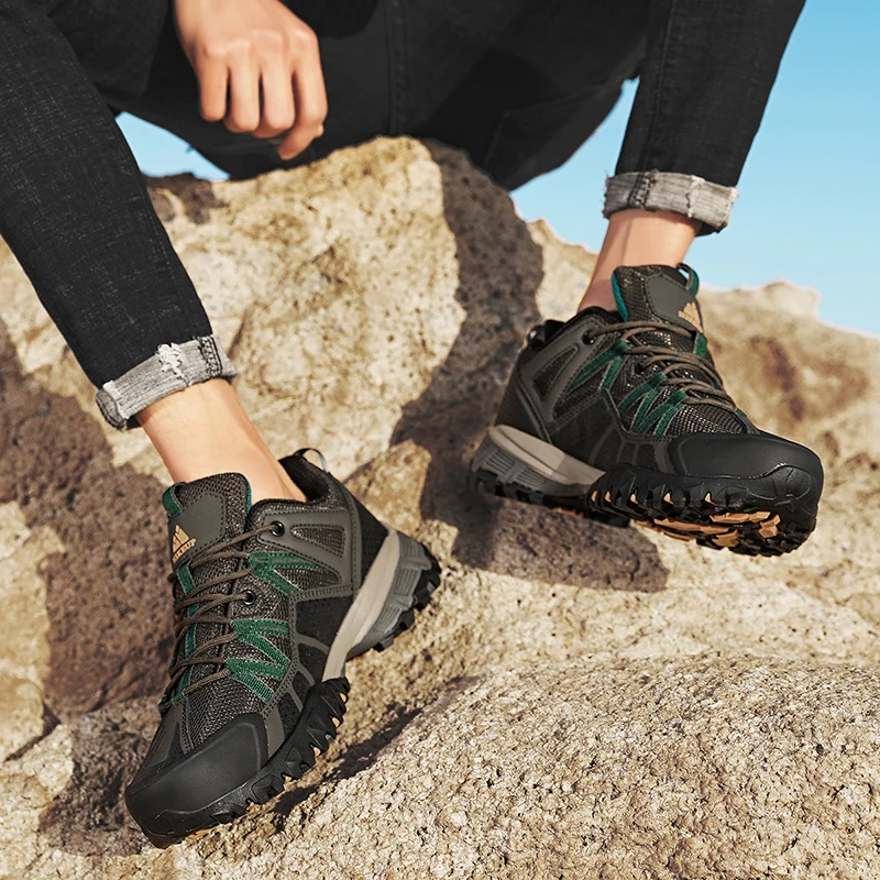 HIKEUP, zapatillas antideslizantes con amortiguación transpirable, zapatos de senderismo para hombre, zapatillas deportivas para correr y senderismo, zapatos deportivos de montaña al aire libre para hombre