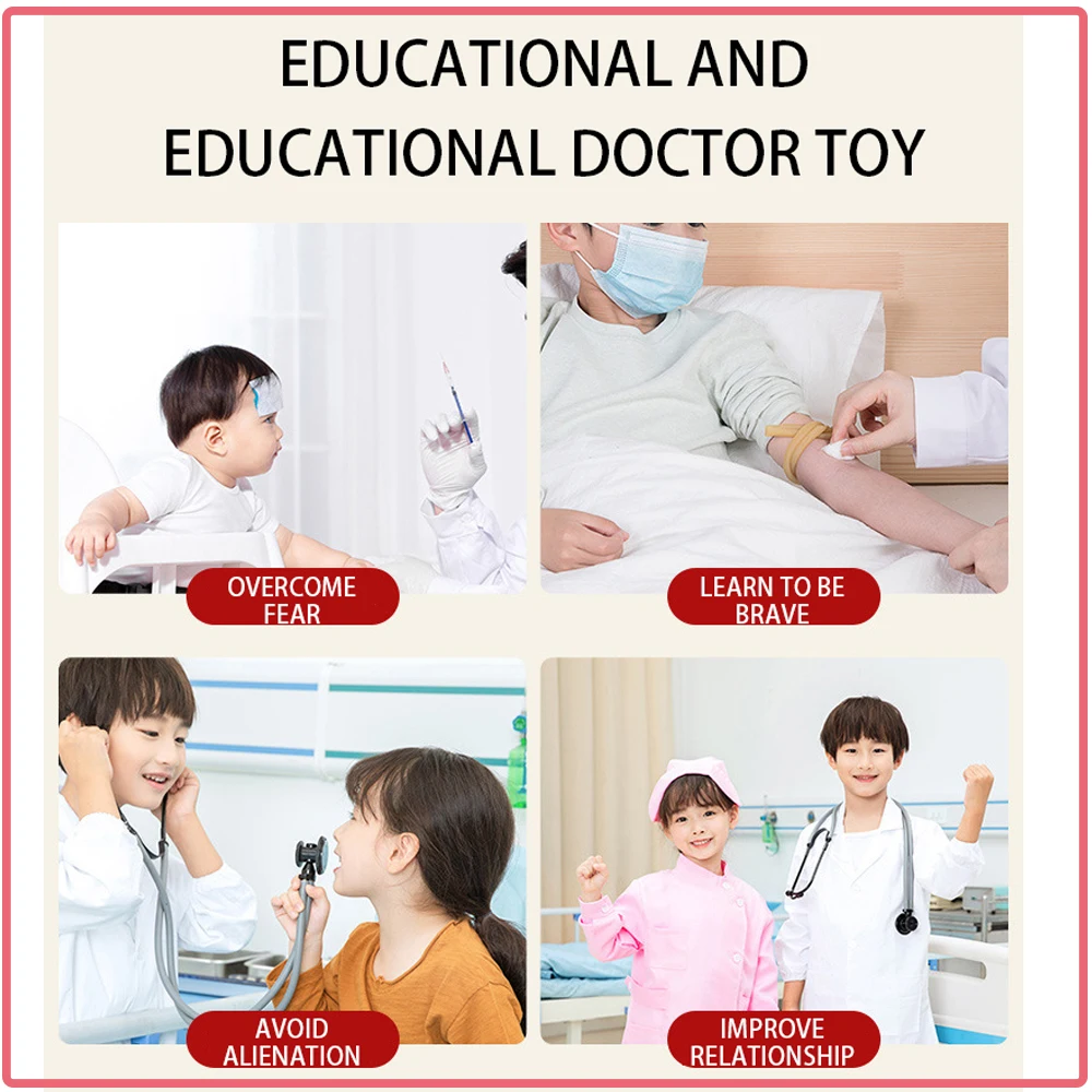 Juguetes de médico para niños, 53/31 Uds., juego de simulación de médico, herramientas de dentista, estetoscopio, juguete educativo, regalo para niño y niña