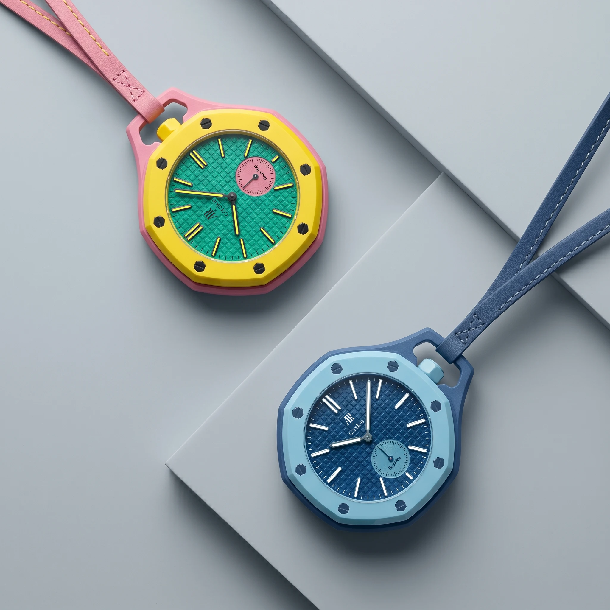 Venta Directa de Fábrica, Reloj de Cuarzo AR Carsikie para Hombre, Colgante Decorativo, Estilo Real, Reloj de Bolsillo Colaborativo en Colores Pastel