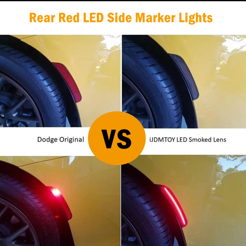 2 uds para 2015-2021 Dodge Charger parachoques trasero delantero luz LED de posición lateral luces de giro/luces de conducción 12V