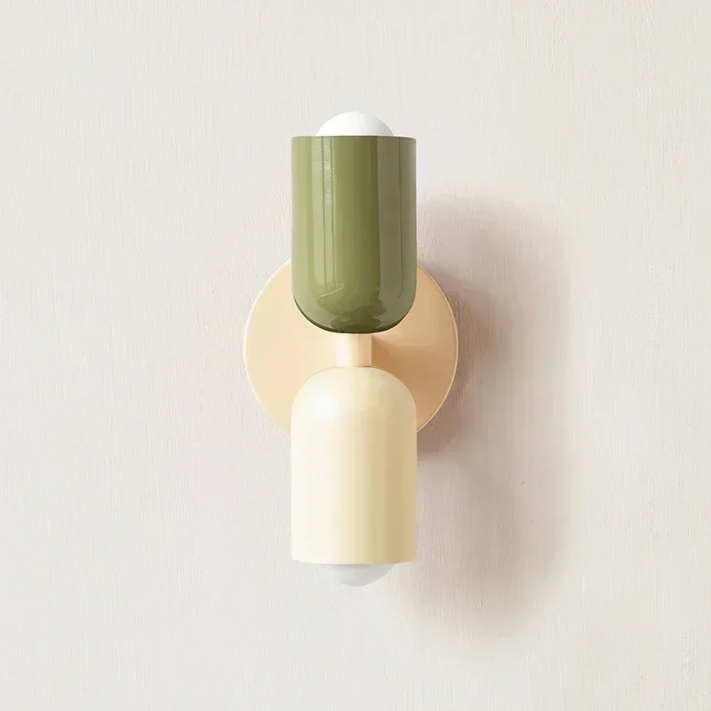 Lámpara de Pared Colorida para Dormitorio, Lámpara de Pared Nórdica para Sala de Estar, Pasillo, Habitación Infantil, Lámpara de Decoración de Interiores para el Hogar Estilo Macaron