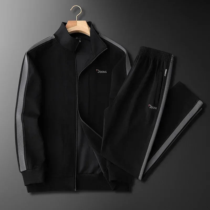 2026 ropa deportiva conjuntos para correr chándal para hombre conjunto de 2 piezas chaqueta + pantalones de chándal cremallera Casual ropa de algodón de alta calidad para hombre