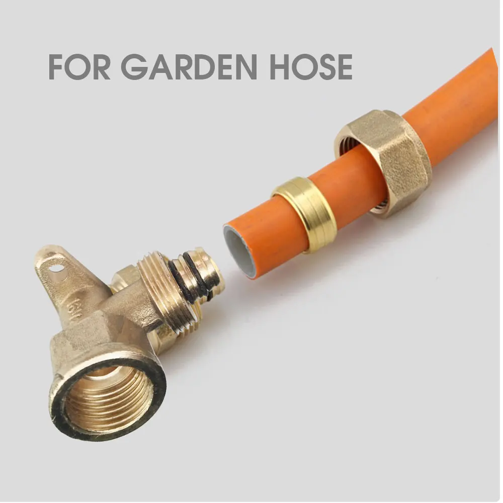 Conector acodado de cobre de rosca hembra de 1/2 "con Pedestal para manguera de 16mm y 20mm, juntas de latón para pared, accesorios de tubería fija, acoplamiento de tubería