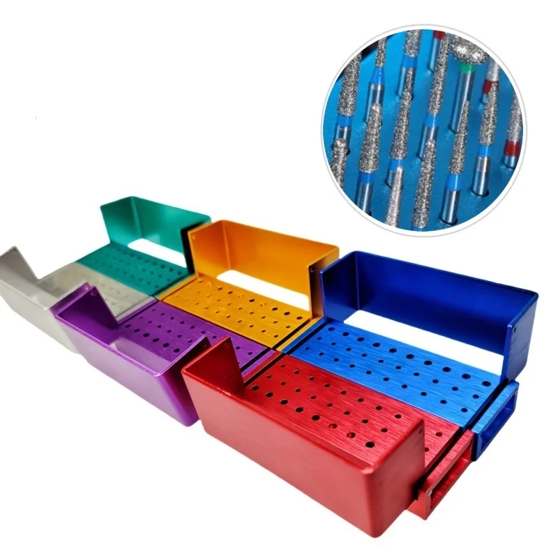 JUMTOP-bloque de desinfección de fresas dentales, 30 agujeros, soporte de esterilización de fresas FG de aluminio Autoclavable