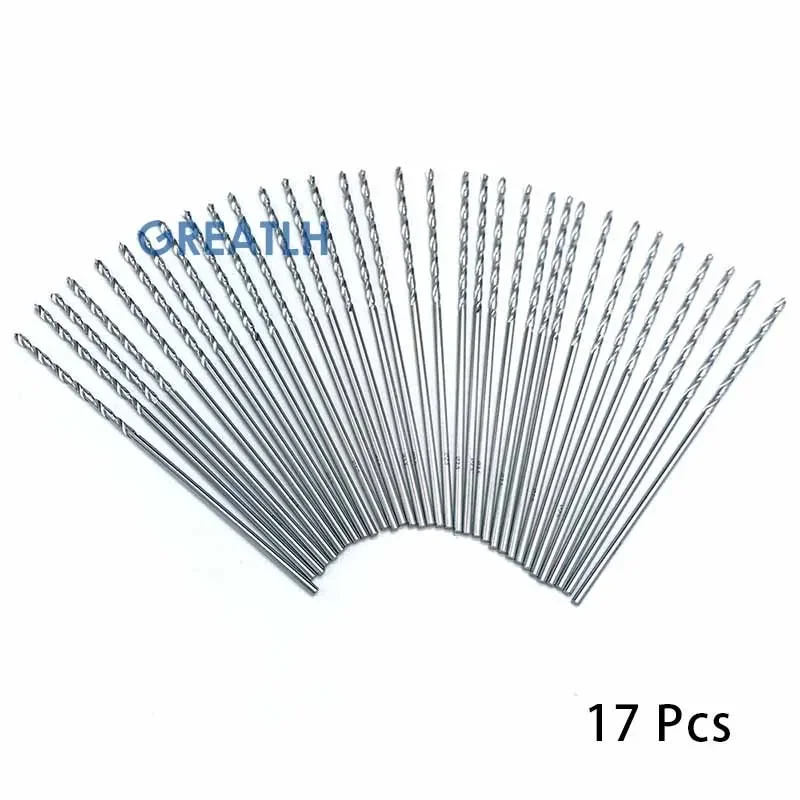 17 unids/set brocas de acero inoxidable herramienta de cirugía ortopédica 0,8mm-4,8mm brocas Autoclavables mascota veterinaria 115mm de largo