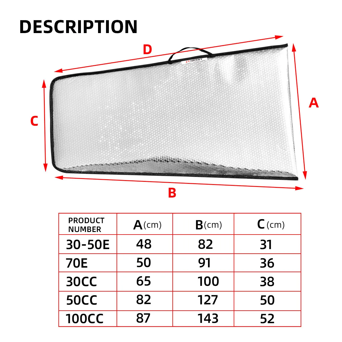 Bolsa de ala de burbuja de 2 capas, carcasa protectora para avión 30E 70E 30CC 50CC 100CC RC, 1 ud.
