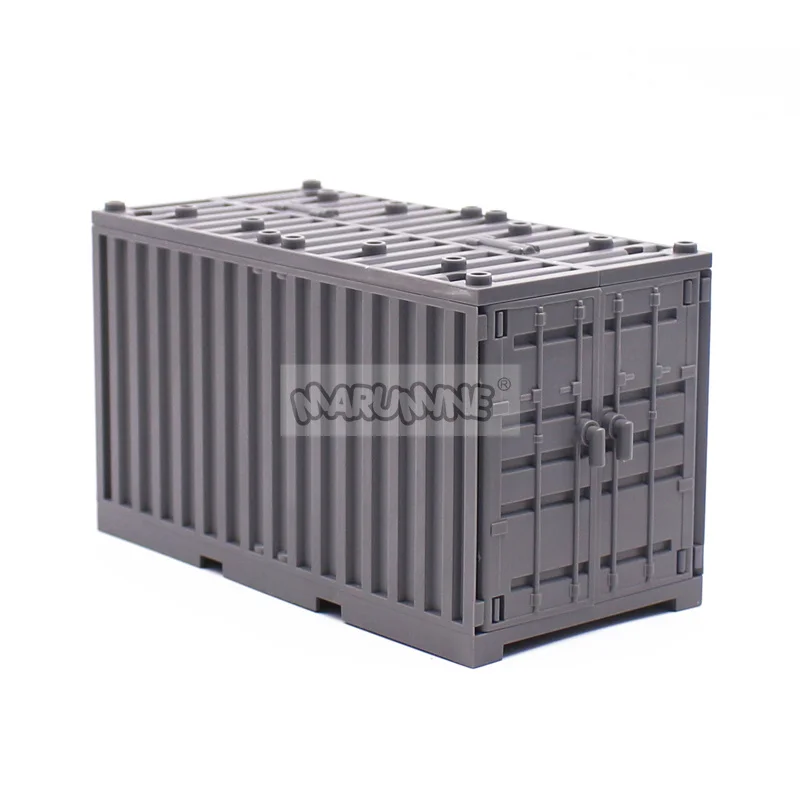 Marumine-cajas contenedoras militares MOC, accesorios de ladrillos, escena del ejército, piezas de bloques de construcción, envío, Kit de modelo de caja de transporte DIY
