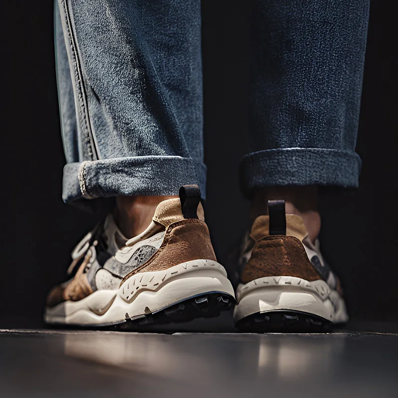 Maden 80's zapatos para correr con empalme Retro para hombres, zapatillas cómodas y transpirables versátiles, zapatos informales bajos para exteriores para hombres
