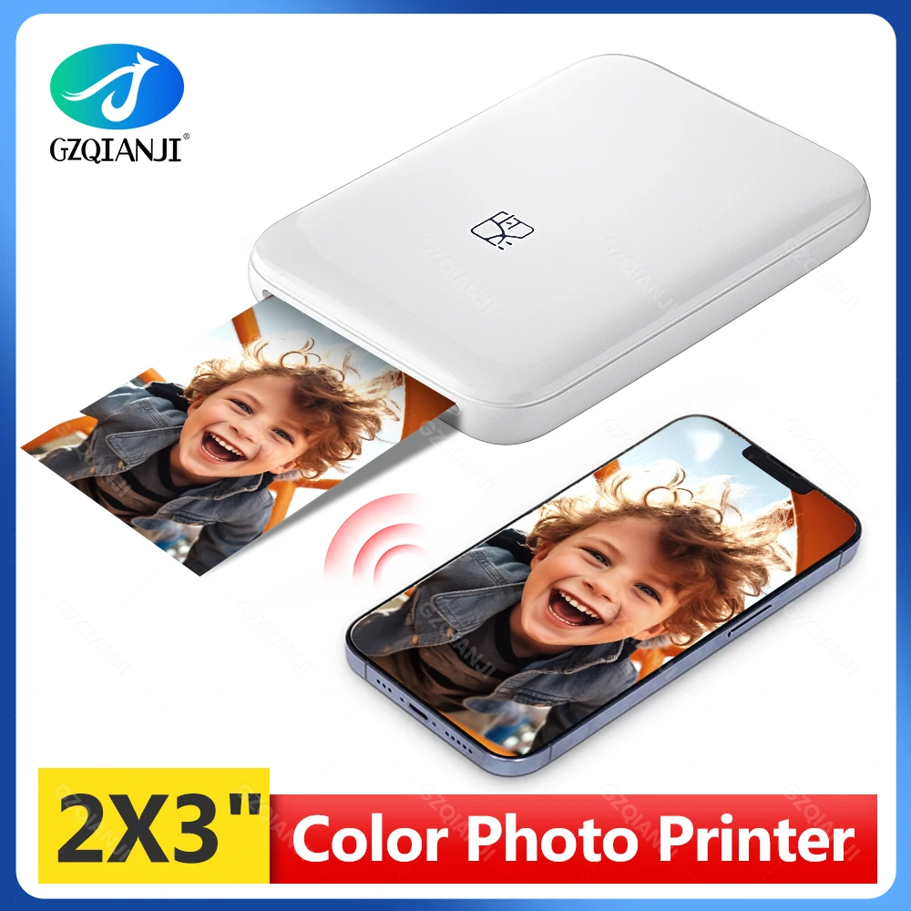 Impresora de bolsillo móvil Mni portátil HPRT MT53, impresora fotográfica inalámbrica BT con tecnología Zink, impresora fotográfica en Color de 2x3 pulgadas