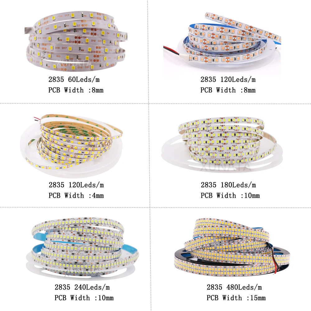 Tira de luces LED de 5M DC 12V 24V 2835 cinta Flexible luz de diodo 60/120/240/480 tira de LED luces blancas frías naturales cálidas cinta Led