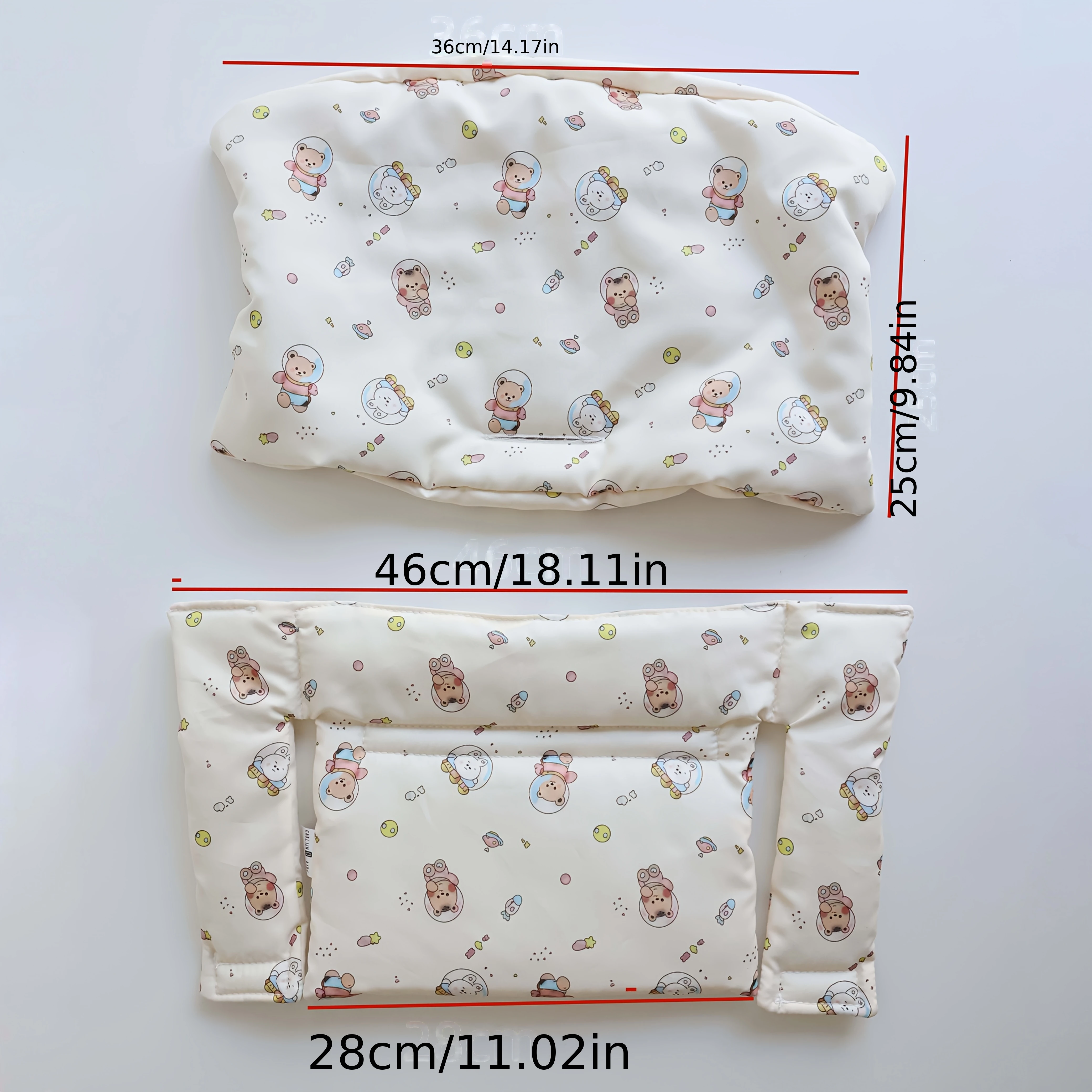 Cojín para silla alta infantil, cojín transpirable de algodón para bebés, accesorios de cojín para respaldo de silla de crecimiento infantil.
