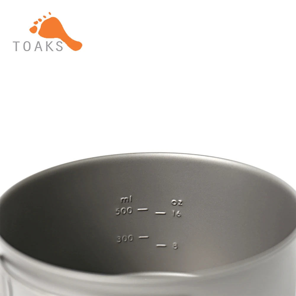 Olla de Titanio TOAKS de 900 ml, Olla de Titanio de 900 ml D130 mm, Utensilios de Cocina para Acampar, Ollas para Exteriores, Equipo de Senderismo (POT-900-D130)
