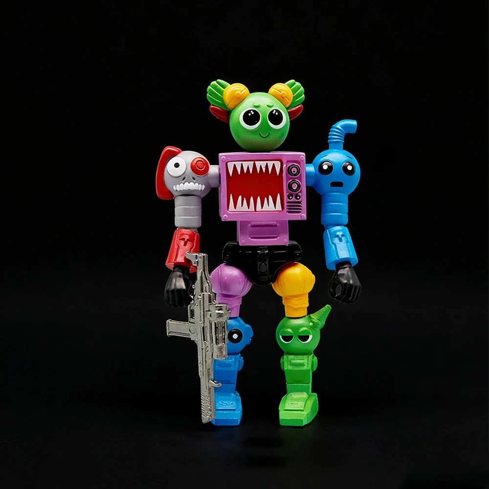 Figuras de Juego Sprunki, Robots Ensamblables, Figuras de Acción, Adornos de Escritorio, Muñecos Decorativos, Juguetes para Niños, Regalos para Fiestas de Navidad